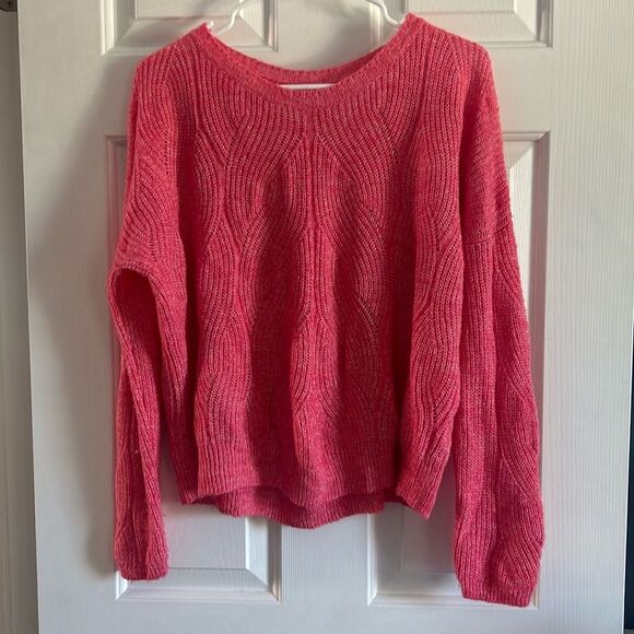 Anthropologie Cable Knit Oversized Cotton Wool Sweater Top Size S - Picture 2 of 5